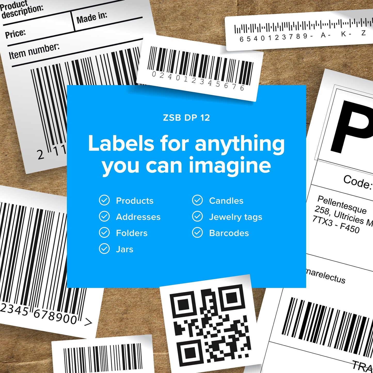 ZSB Series Thermal Label Printer from Zebra ZSB Label Printer Frustration Free Wireless Labeling for Shipping, Address, Barcodes, Filing and More - ZSB-DP12-2-inch Print Width