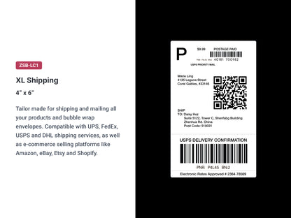 ZSB Series from Zebra - ZSB Labels, Recyclable Label Cartridge - ZSB-LC1 XL Shipping Labels - 4 x 6 Inch