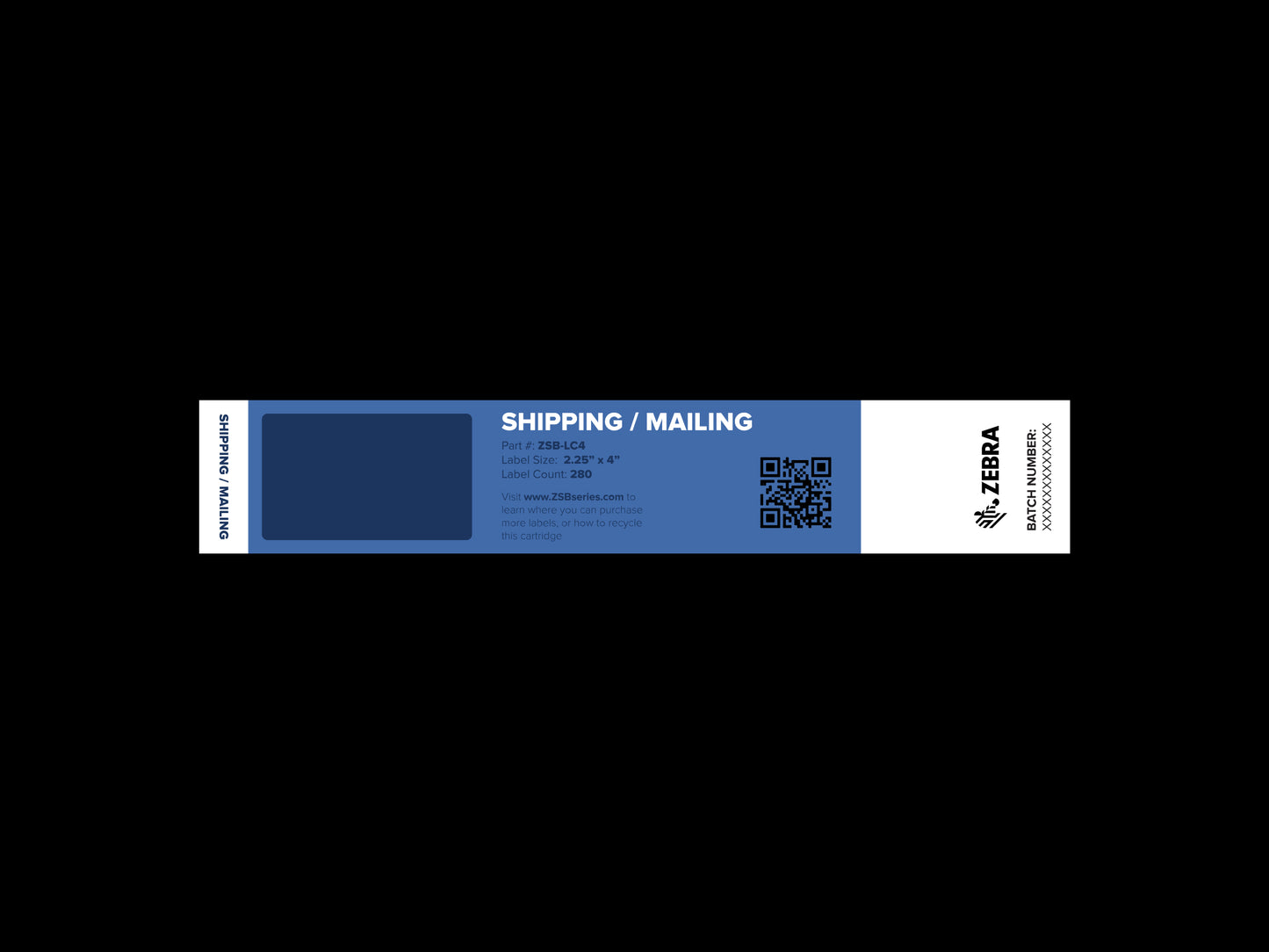 ZSB Series from Zebra - ZSB Labels, Recyclable Label Cartridge - ZSB-LC4 Mailing Labels - 2.25 x 4 Inch