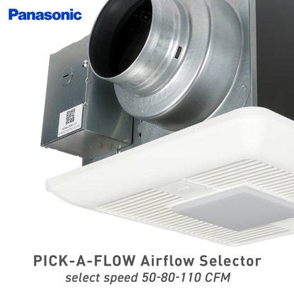 Panasonic FV-0511VKL2 WhisperGreen Select Ventilation Fan with Light, 50-80-110 CFM , White