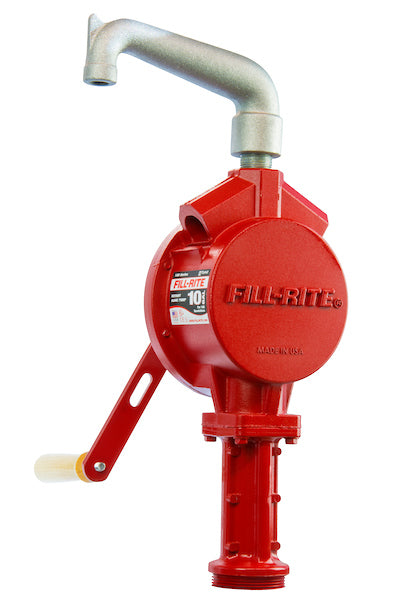 Fill-Rite FR113 Fuel Transfer Rotary Hand Pump w/Pail Spout, Vacuum Breaker, & Suction Pipe