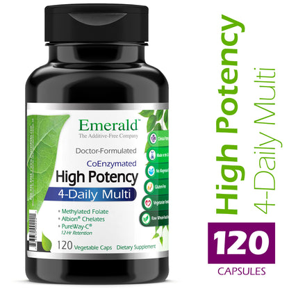 Emerald Labs Complete Clinical Multi - Dietary Supplement with Methylated Folate and D-Alpha Tocopherol for Focus, Vision, Digestion, and Immune System Support - 120 Vegetable Capsules