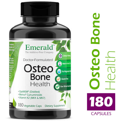 Emerald Labs Osteo Bone Health - Dietary Supplement with Vitamins K1, K2, D3, OptiMSM, and Meriva Phytosome for Strong Bones, Joint Strength, and Immune Support - 180 Vegetable Capsules