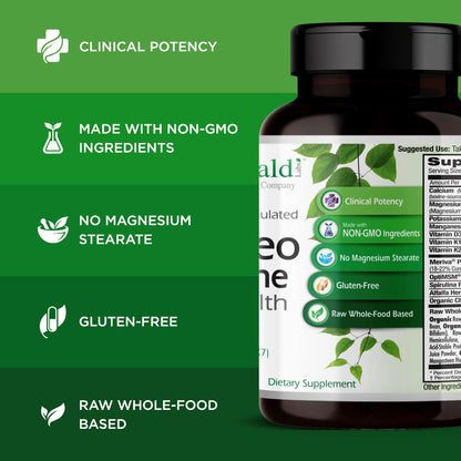 Emerald Labs Osteo Bone Health - Dietary Supplement with Vitamins K1, K2, D3, OptiMSM, and Meriva Phytosome for Strong Bones, Joint Strength, and Immune Support - 180 Vegetable Capsules