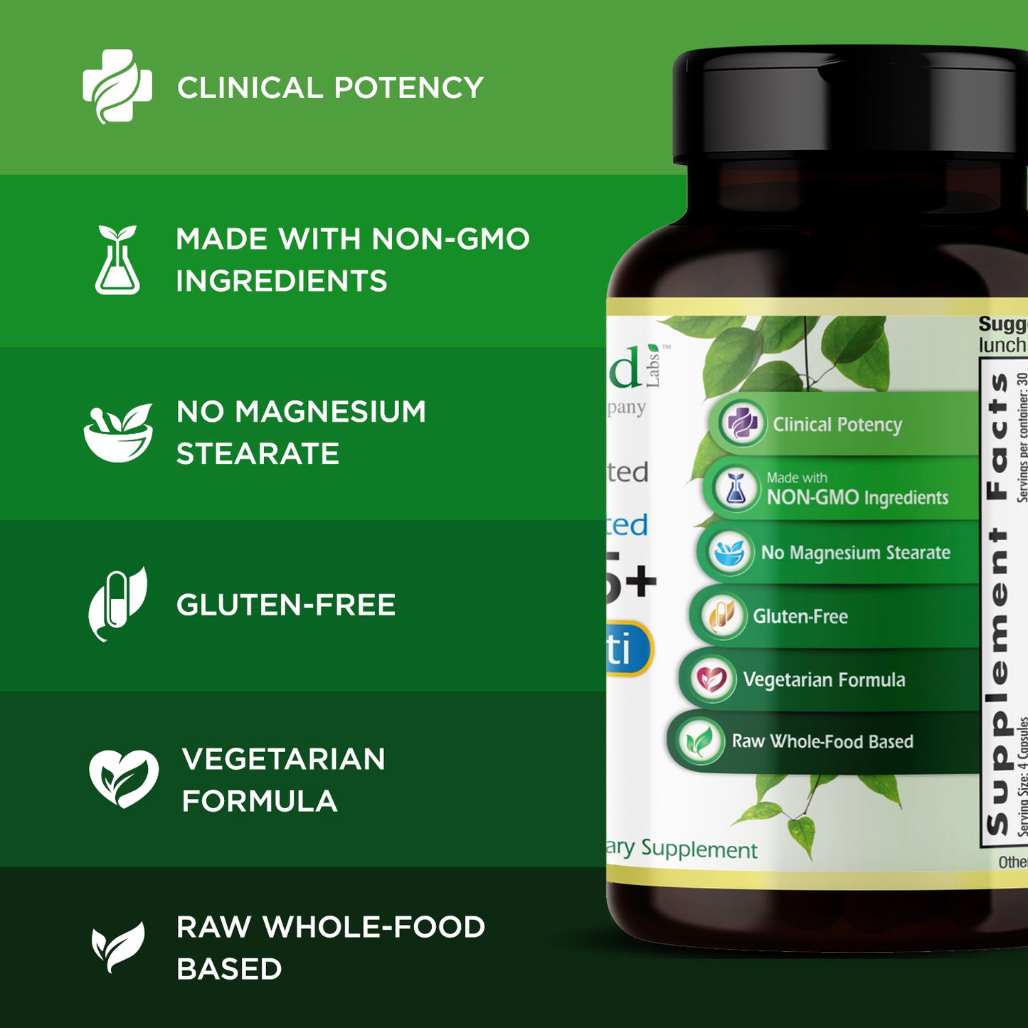 Emerald Labs Men's 45+ 4-Daily Multi - Multivitamin with CoQ10, Saw Palmetto, and Extra Lycopene Supporting Healthy Heart, Strong Bones, and Immune Health - 120 Vegetable Capsules