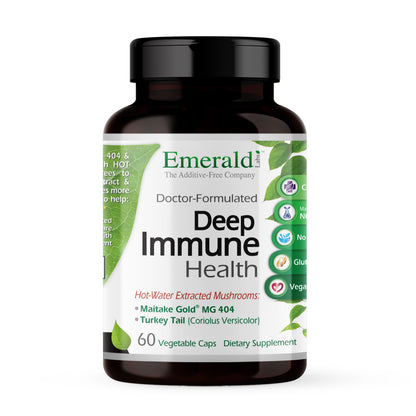 Emerald Labs Deep Immune Health - Daily Supplement with Mushroom Extracts for Daily Immune & Respiratory Support - 60 Vegetable Capsules