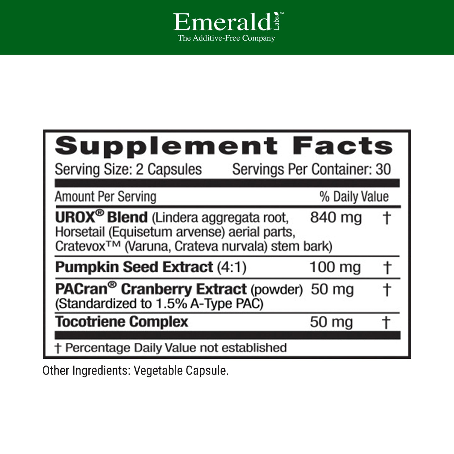 Emerald Labs Bladder Health - Dietary Supplement with Cranberry, Horsetail and Pumpkin Seed Extract for Bladder and Urinary Tract Support - 60 Vegetable Capsules