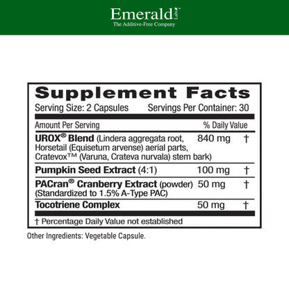 Emerald Labs Bladder Health - Dietary Supplement with Cranberry, Horsetail and Pumpkin Seed Extract for Bladder and Urinary Tract Support - 60 Vegetable Capsules