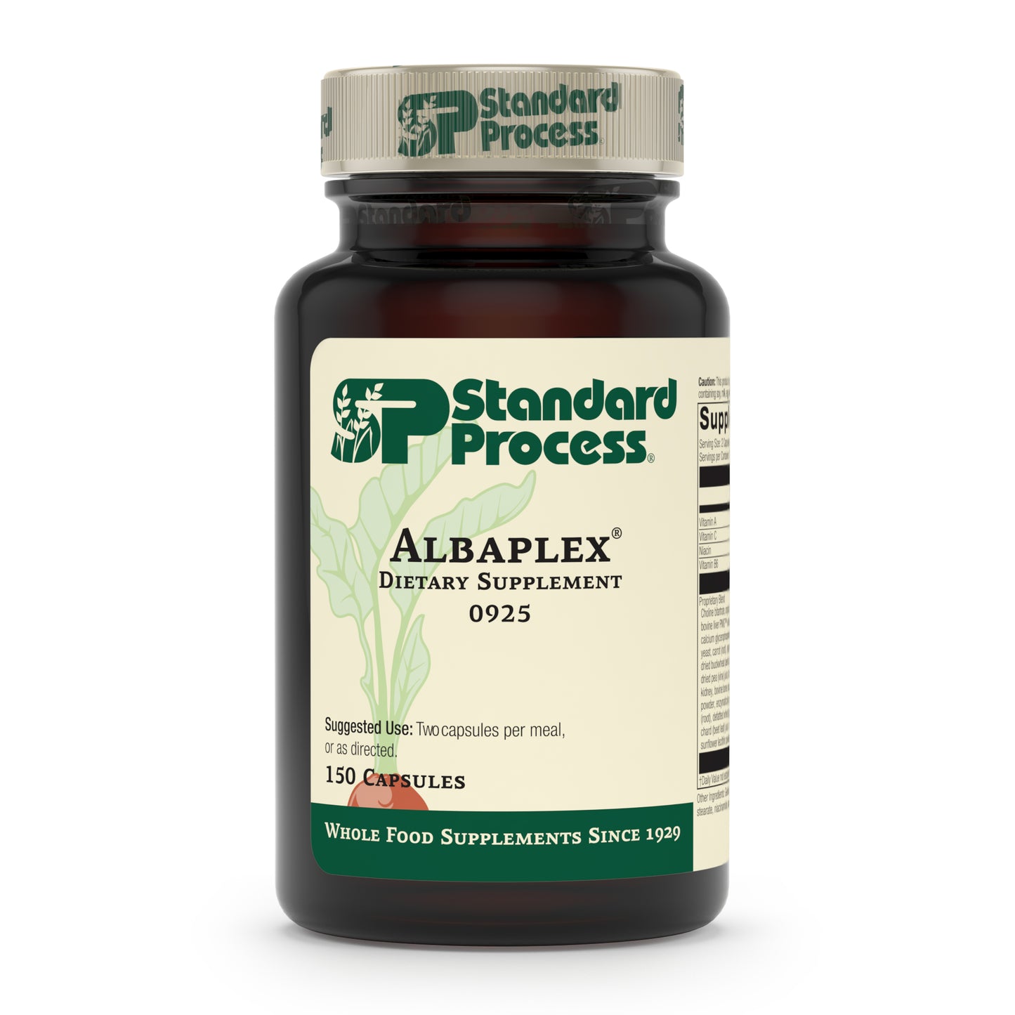 Standard Process Albaplex - Immune Support, Kidney Support, and Liver Support with Vitamin A, Vitamin C, Niacin, Vitamin B6, Oat Flour, Spanish Moss - 150 Capsules