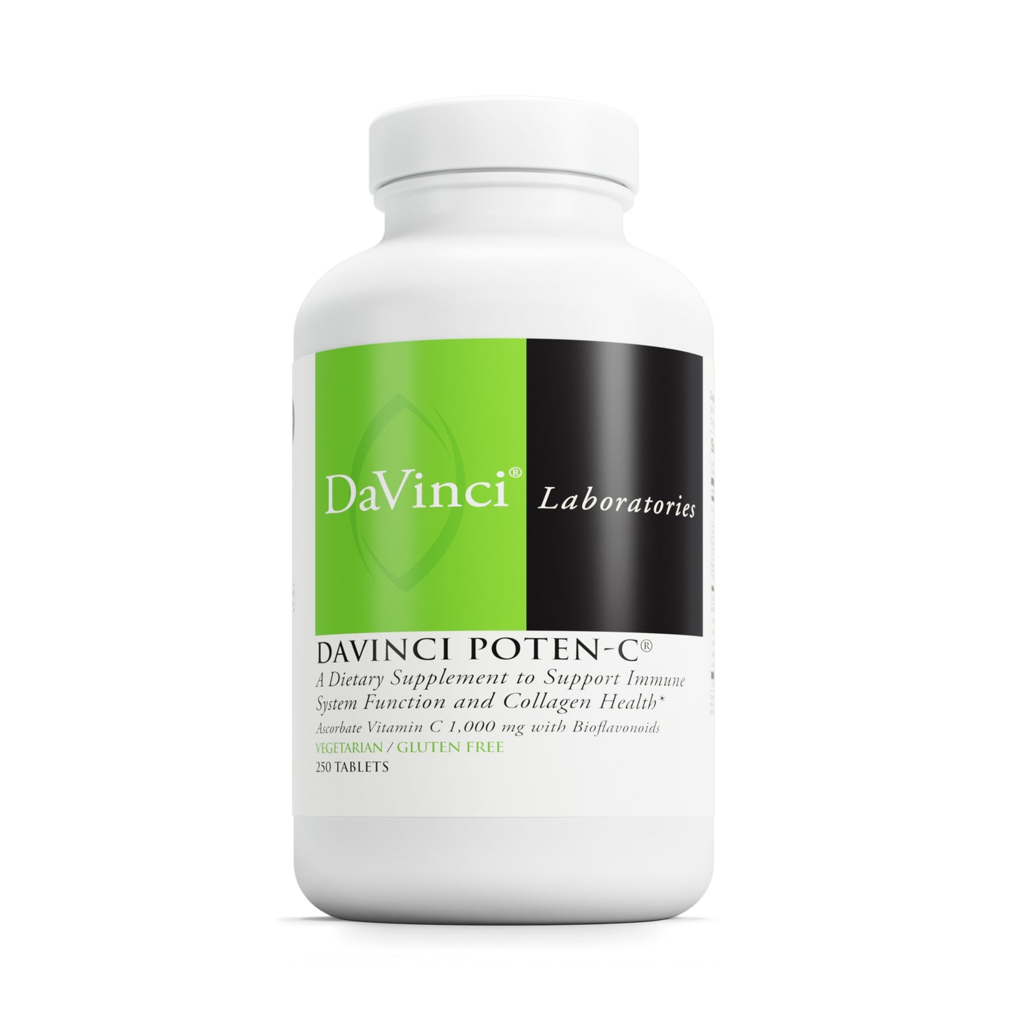 DaVinci Labs Poten-C - Support Immune System Function & Collagen Health* - Vitamin C, Calcium, Magnesium, Zinc, Potassium, Manganese & Bioflavonoids - Vegetarian - Gluten-Free - 250 Tablets