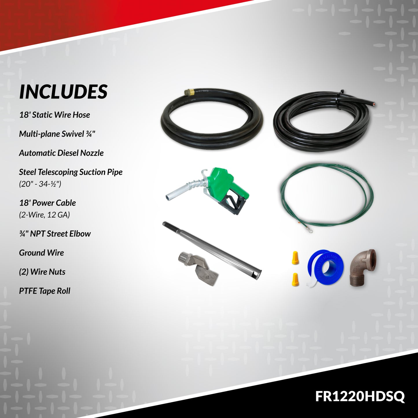 Fill-Rite FR1220HDSQ 12V 15 GPM Fuel Transfer Pump with Discharge Hose, Automatic Nozzle ‚Äì Green, & Swivel | Gasoline, Diesel, Kerosene, Ethanol Blends, Methanol Blends, & Biodiesel¬†