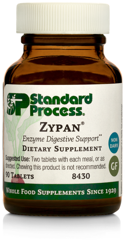 Standard Process Zypan - Whole Food Digestion and Digestive Health with Pepsin, Betaine Hydrochloride (Betaine HCl) and Pancreatin - Gluten Free - 330 Tablets