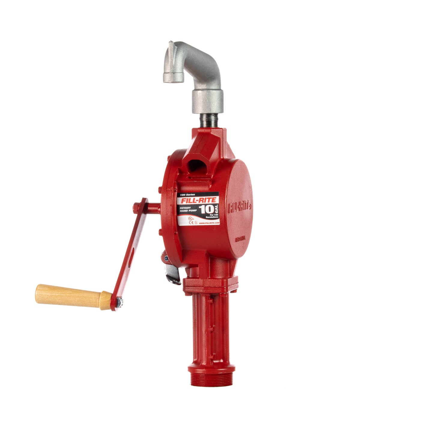 Fill-Rite FR113 Fuel Transfer Rotary Hand Pump w/Pail Spout, Vacuum Breaker, & Suction Pipe