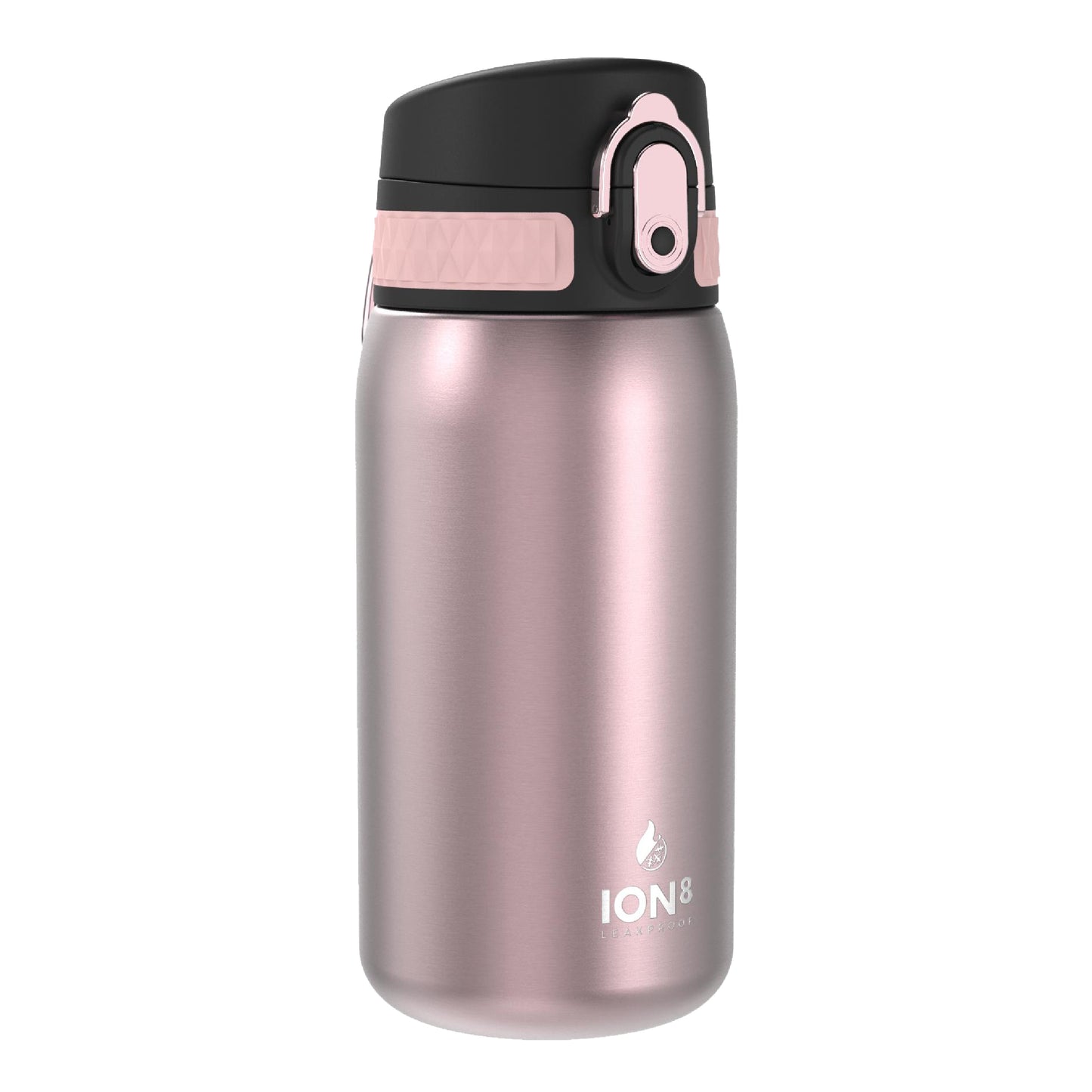 Ion8 Double-Wall Stainless Steel Water Bottle - Vacuum Insulated Leak Proof Water Bottle - Fits Car Cup Holders - For Fitness, Camping and More, 11 oz / 320 ml (Pack of 1) - Soft Touch Rose