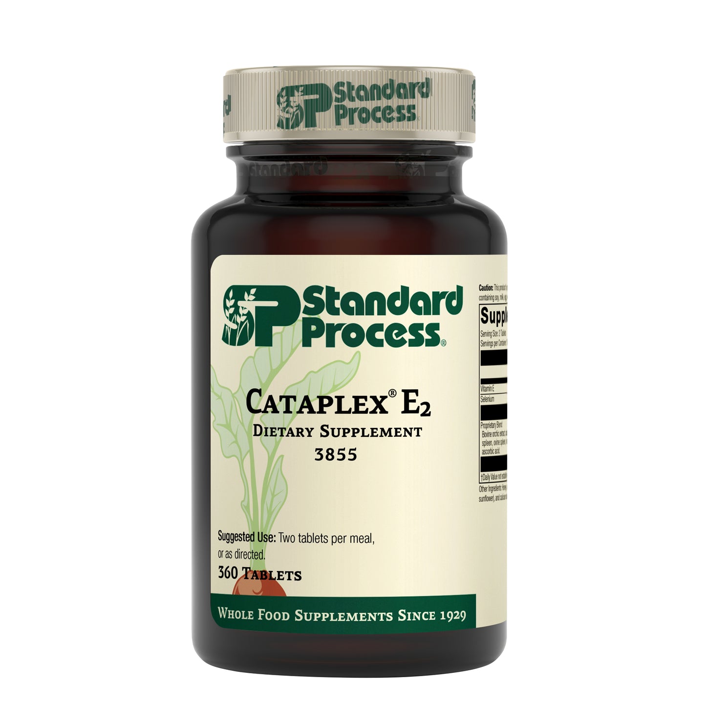 Standard Process Cataplex E2 - Whole Food Heart Health and Antioxidant with D-Alpha Tocopherol Vitamin E, Spanish Moss, Ascorbic Acid, Oat Flour, Inositol, Selenium - 360 Tablets