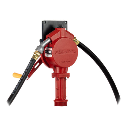 Fill-Rite FR112C Fuel Transfer Rotary Hand Pump w/Gallon Counter, Discharge Hose, Straight Spout, Vacuum Breaker, & Suction Pipe
