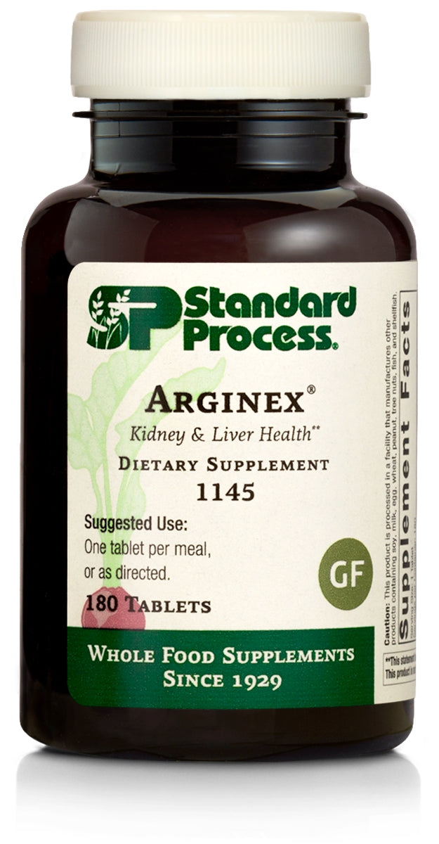 Standard Process Arginex - Whole Food Formula for Body Cleanse Organs - Liver Support and Kidney Health Supplement with Vitamin A, Oat Flour, Buckwheat and Ascorbic Acid - 90 Tablets