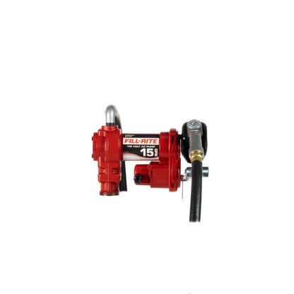 Fill-Rite FR610H 115V 15 GPM Fuel Transfer Pump w/Discharge Hose & Manual Nozzle | Gasoline, Diesel, Kerosene, Ethanol & Methanol Blends & Biodiesel