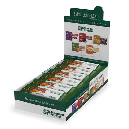 Standard Process StandardBar - Gluten-Free Protein Bar with Whole Food Formula of Calcium, Potassium, and More - Vegetarian - 18 Bar Pack - Cocoa Crisp