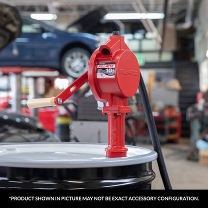 Fill-Rite FR112 Fuel Transfer Rotary Hand Pump w/Discharge Hose, Straight Spout, Vacuum Breaker, & Suction Pipe