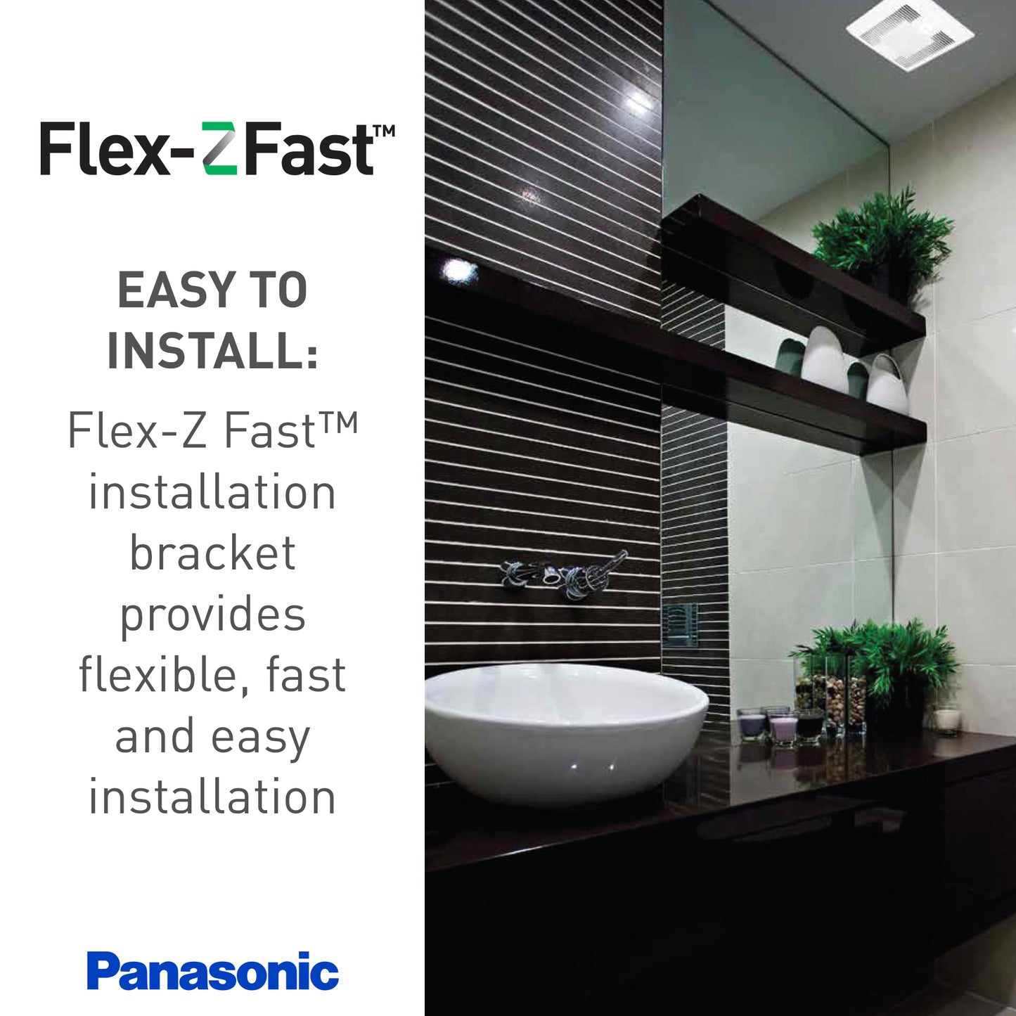 Panasonic FV-0511VQC1 WhisperSense Ventilation Fan, Motion/Humidity Sensors, Speed Selector, Quiet
