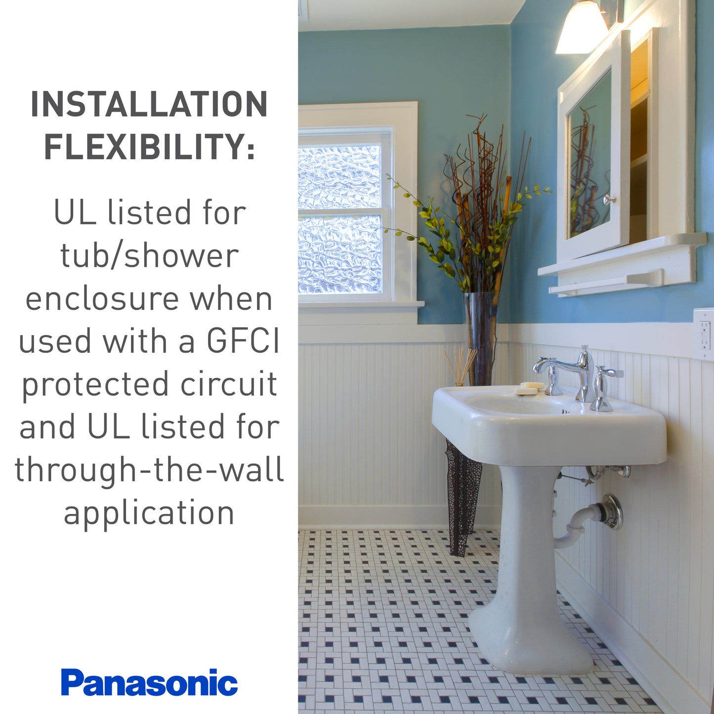 Panasonic FV-1115VQL1 WhisperCeiling DC Ventilation Fan with Pick-A-Flow Speed Selector, Quiet