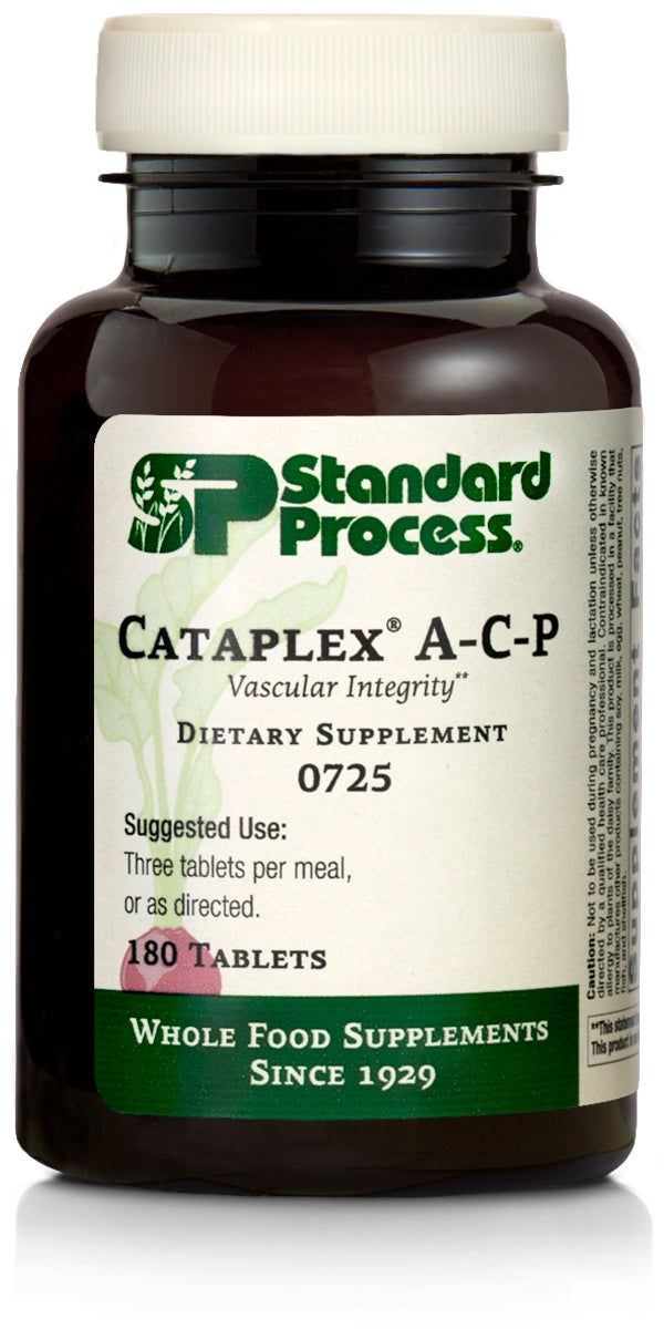 Standard Process Cataplex A-C-P Heart Health, Gum Health, Immune Support, and Vascular Supplement with Vitamin C, Magnesium Citrate, Nutritional Yeast, Vitamin A, Reishi Mushroom Powder - 360 Tablets
