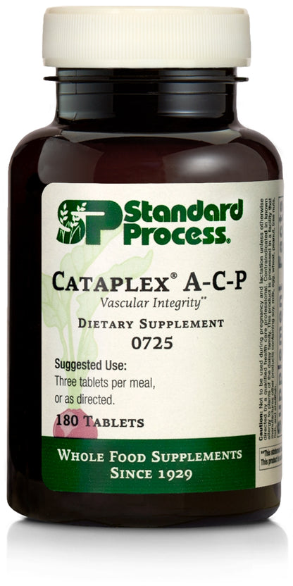 Standard Process Cataplex A-C-P Heart Health, Gum Health, Immune Support, and Vascular Supplement with Vitamin C, Magnesium Citrate, Nutritional Yeast, Vitamin A, Reishi Mushroom Powder - 360 Tablets