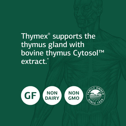 Standard Process Thymex - Whole Food Cholesterol, Thymus Supplement and Immune Support Supplement with Vitamin C, Magnesium Citrate, and Calcium Lactate - Gluten Free - 330 Tablets
