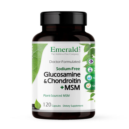 Emerald Labs Glucosamine Chondroitin with MSM - Dietary Supplement with Methylsulfonylmethane for Healthy Joints, Cartilage, Collagen Production, and Exercise Recovery - 120 Capsules