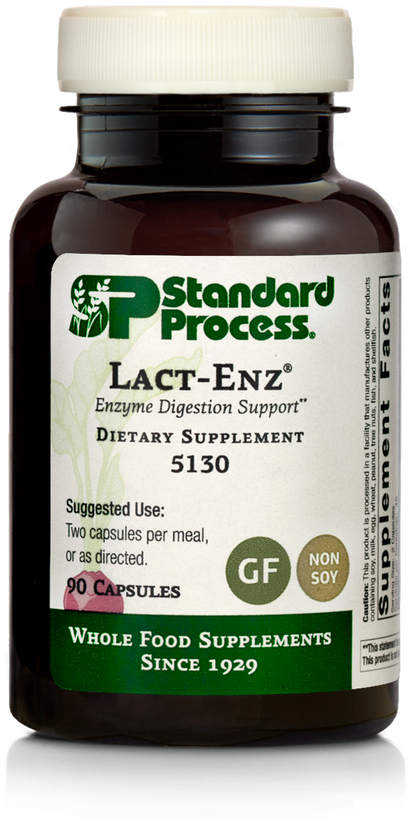 Standard Process Lact-ENZ - Whole Food Immune Support, Digestion and Digestive Health with Bifidobacterium Longum, Cellulase, Protease, Amylase, Lipase, Maltodextrin and More - 150 Capsules