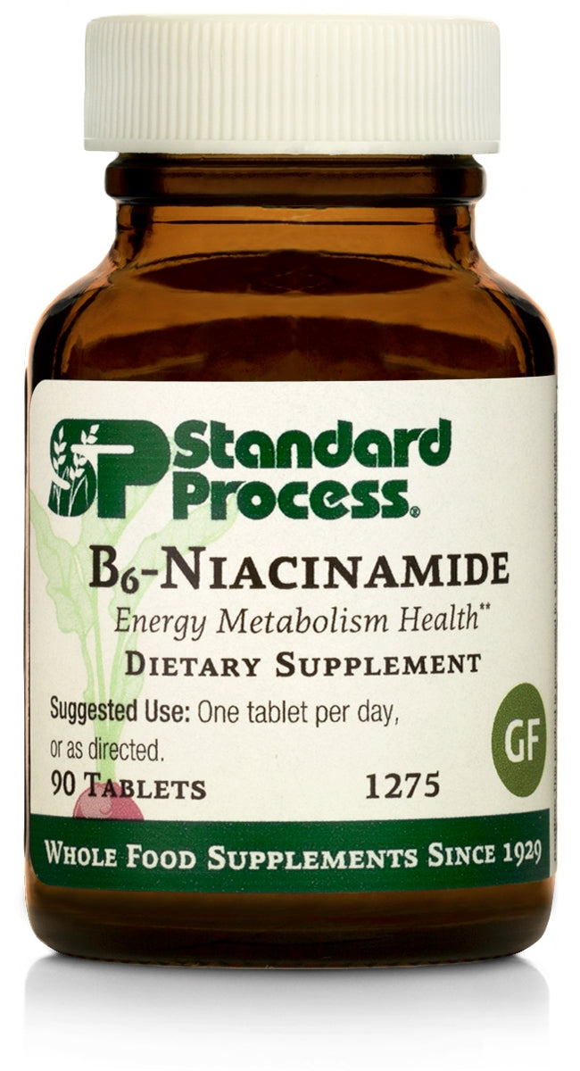 Standard Process B6-Niacinamide - Energy Metabolism, Heart Health, and Digestion Supplement with Vitamin B6, Niacin, Ascorbic Acid, Reishi Mushroom, Shiitake Mushroom, and More - 330 Tablets
