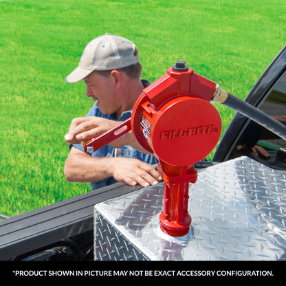 Fill-Rite FR112 Fuel Transfer Rotary Hand Pump w/Discharge Hose, Straight Spout, Vacuum Breaker, & Suction Pipe