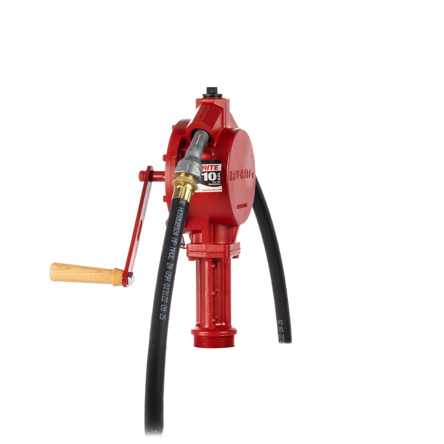 Fill-Rite FR112 Fuel Transfer Rotary Hand Pump w/Discharge Hose, Straight Spout, Vacuum Breaker, & Suction Pipe