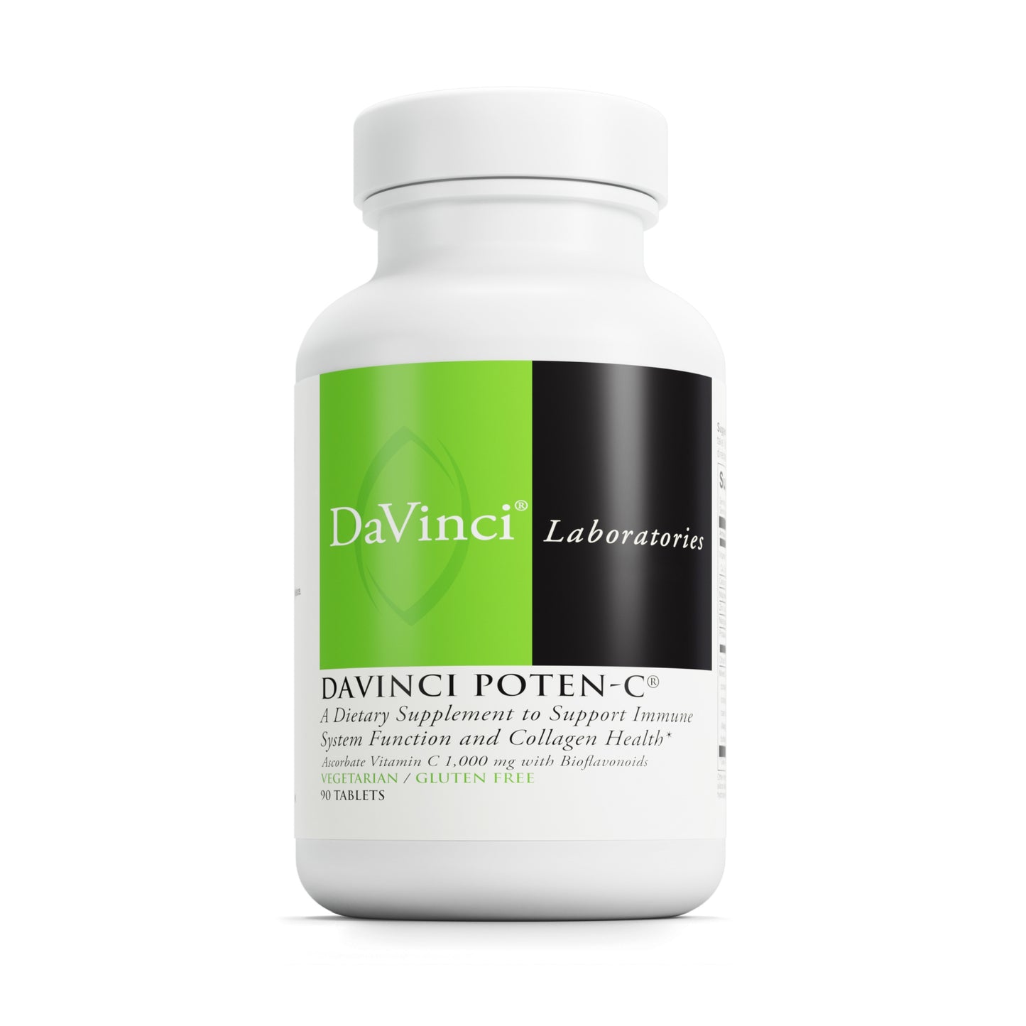 DaVinci Labs Poten-C - Support Immune System Function & Collagen Health* - Vitamin C, Calcium, Magnesium, Zinc, Potassium, Manganese & Bioflavonoids - Vegetarian - Gluten-Free - 90 Tablets